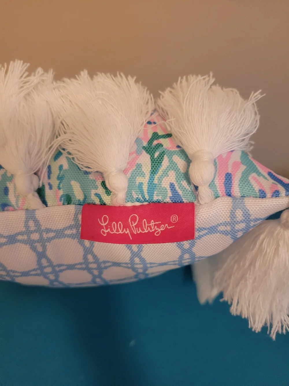 Lilly Pulitzer Sea Life Print Tassel Pillow